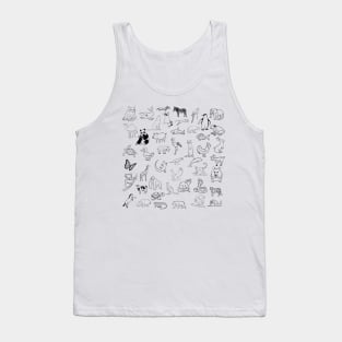 Many different stick figure animals Tank Top